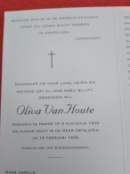 Doodsprentje Olivia Van Houte / Hamme 4/8/1909 - 19/2/1999 ( - Religión & Esoterismo