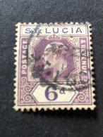 SAINT LUCIA  SG 73  6d Dull Purple  FU   CV £95 - Ste Lucie (...-1978)