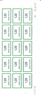 F 213 Fictifs Spécimen 1,20 F. Bleu Et Vert Bas Feuille De 15 Timbres 24-8-1978 Presse 6 - Lehrkurse