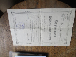 CERTIFICAT BONNE CONDUITE SOLDAT 37 EME REGIMENT INFANTERIE SIGNE COLONEL HERIQUE 1935 - Documentos