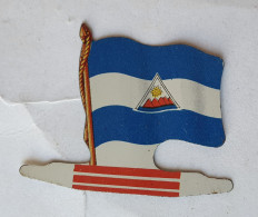 FIGURINE PUBLICITAIRE PLAQUE En Métal DRAPEAU AMERICORAMA  ALSACIENNE REPUBLIQUE NICARAGUA 1963 - Autres & Non Classés