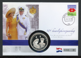 Numisbrief Monarchien Europas 10 Hochzeitstag Prinz Willem Alexander PP (M5410 - Non Classés