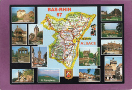 67 BAS RHIN Carte Géographique Du Département  Multivues Blason - Other & Unclassified