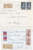 36975# LOT 5 LETTRES FRANCHISE PARTIELLE RECOMMANDE Obl FORBACH "A" MOSELLE MARIENAU 1967 1968 Pour METZ 57 - Storia Postale