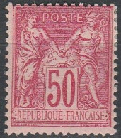 France N° 98 * SAGE Type II 50 C Rose - 1876-1898 Sage (Tipo II)