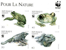 HAITI 1999 - W.W.F.  - Iguane Et Grenouille - Non Dentelé - 4 V. - Haïti