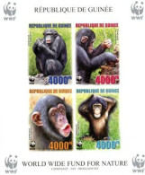 GUINEE 2006 - W.W.F. - Chimpanzee - Bloc Collectif Non Dentelé - Chimpansees