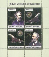 GUINEE BISSAU 2005 - Rotary - Jules Verne Et Concorde - 4 V. - Fond Or - Rotary, Club Leones