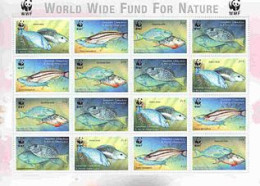 GRENADA GRENADINES CARRIACOU 2001 - W.W.F. - Poissons Des Caraibes - Feuillet - Ongebruikt