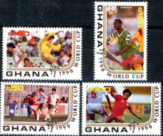 GHANA 1990 - Coupe Du Monde De Football Italia 90 - 4 V. - Ghana (1957-...)