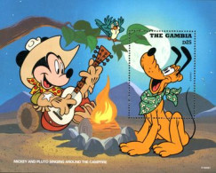 GAMBIE 1995 - Disney - Cowboys I - Mickey Et Pluto - BF - Gambie (1965-...)