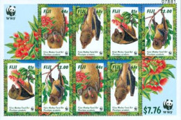 FIDJI 1997 - W.W.F. -chauve-souris Pteramopex Acrodonta - Feuillet De 2 Séries - Fiji (1970-...)