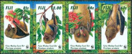 FIDJI 1997 - W.W.F. -chauve-souris Pteramopex Acrodonta - 4 V. - Fiji (1970-...)