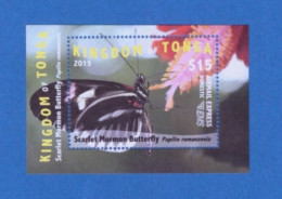 2015 Butterflies - Without White Frame - MNH - Perfuração:14 Cot.: €12.00 - Tonga (1970-...)