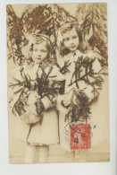 ENFANTS - LITTLE GIRL - MAEDCHEN - Jolie Carte Fantaisie Portrait Fillettes De "Joyeux Noël " - Otros & Sin Clasificación