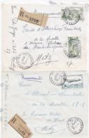 36978# LOT 2 LETTRES FRANCHISE PARTIELLE RECOMMANDE Obl FREISTROFF MOSELLE 1967 1968 Pour METZ 57 - Lettres & Documents