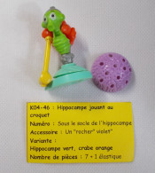 Kinder - Monde De Neptune - Hippocampe Vert Avec Crabe Orange Jouant Au Croquet - K04 46 - Sans BPZ - Inzetting