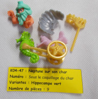 Kinder - Monde De Neptune - Neptune Sur Son Char Et Hippocampe Vert - K04 47 - Sans BPZ - Steckfiguren