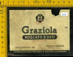 Etichetta Vino Liquore Spumante Moscato D'Asti Graziola Canelli - Sonstige & Ohne Zuordnung
