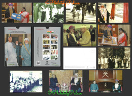 OMAN 2023 India Joint Issue,Sultan Said Bin Taimur,Haitham Bin Tarik,Rajiv Gandhi,Official Postcard Set (**) Inde Indien - Oman