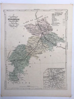 Carte De La Haute Garonne / Gravure Originale / Circa 1880 : 37 Cm X 28 Cm - Carte Geographique