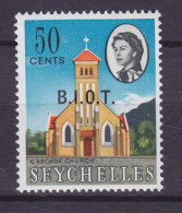 British Indian Ocean Territory BIOT 1968 Mi. 8, 50c. Seychelles Overprinted 'B.I.O.T.' Catholic Church, MNH* - Territorio Britannico Dell'Oceano Indiano