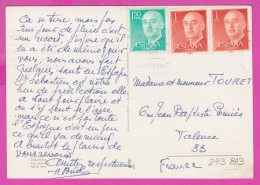 293813 / Spain - San Sebastian Vista Aerea PC 1966 USED 1.50+1+1 Pta General Franco Flamme "PONGA No. DISTRITO POSTAL - Covers & Documents