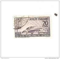 100052) 32º Salone Dell'automobile A Torino - 29 Aprile 1950 Usato La Vendita E Riferita A 1 Solo Francobollo A Caso - 1946-60: Used