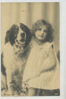 ENFANTS - LITTLE GIRL - MAEDCHEN - CHIENS - DOG - Jolie Carte Fantaisie Portrait Fillette Et Chien - Chiens