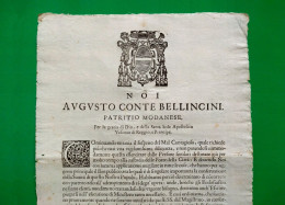 D-IT REGGIO EMILIA 1680 PESTE -Augusto Conte Bellincini Patritio Modanese Vescovo Di Reggio 37x28 - Historical Documents