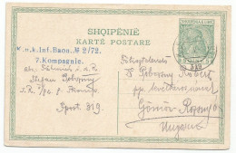 Albania Postal Stationey Postcard 1916 Sent To Hungary K.u.K Cancel 319 Austria - Albanië