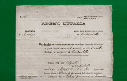 D-IT Regno D'Italia 1874 Occhiobello Rovigo Verbale Contravvenzione - Documents Historiques