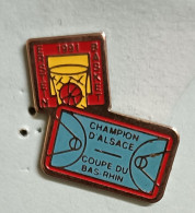 Pin's Basket 1991 ERSTEIN Alsace Champion D'Alsace Coupe Du Bas-Rhin - Baloncesto