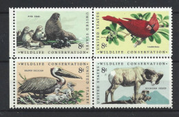 USA 1972 Wildlife 4-blok Y.T  963/966 ** - Unused Stamps