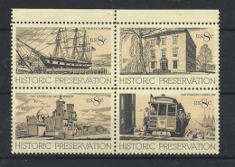 USA 1971 Historic Preservation 4-blok Y.T  937/940 ** - Unused Stamps