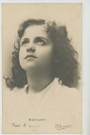 ENFANTS - LITTLE GIRL - MAEDCHEN - Jolie Carte Fantaisie Portrait Fillette "Méditation " - Ritratti