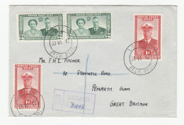 1947 Reg BECHUANALAND Protectorate COVER  2 X 1d, 2 X  2d  Royal Visit Stamps To GB Royalty - 1885-1964 Herrschaft Von Bechuanaland