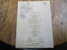 1904  MENU  SUR PAPIER PARCHEMIE ILLUSTRE GRAND HOTEL  TIVOLLIER A TOULOUSE - Menükarten