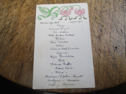 190 MENU  ILLUSTRE ART DECO   FLEURS - Menükarten