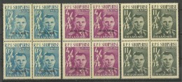 Albania Mi.647b/49b Full Set In Blocks Of 4 BLACK Ovpt. MNH / ** 1962 Space Gagarin 1.000 Sets Issued CV: 1.200,00€ - Albanie