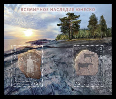 Russia 2024 MiNr. 3479/80 (Bl.391) UNESCO World Heritage. Petroglyphs Of Lake Onega And The White Sea MNH ** - Neufs