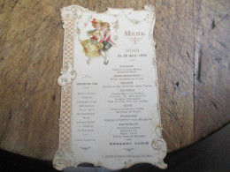 1899 MENU DENTELE ILLUSTRE COUPLE ENFANT  DUPOUTS GRAND HOTEL EUROPE ET MIDI REUNIS - Menu