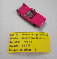 Kinder - Voiture Décapotable Rose - K04 81 - Sans BPZ - Mountables