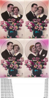 Lot 4 CPA FANTAISIES. Couples D'amoureux, En Médaillon, Vase Avec Roses. ...Z905 - Women