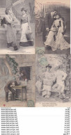 Lot 4 CPA FANTAISIES. Couples D'amoureux, Idylle Auvergnate, Le Portier Entreprenant ...Z906 - Women