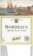 ETIQUETTES DE VIN.  BORDEAUX.les Grands Voiliers  (Bordeaux).  Jean Chenu 75cl. ..K885 - Bordeaux