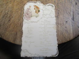 LOT DE 4  MENU DENTELE ILLUSTRE COUPLE  MANUSCRIT - Menu