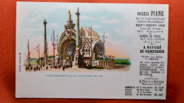 CPA (75) Exposition 1900. Porte Monumentale. Publicité RARE. OREZZA PIANE.A Refusé De Concourir.  (7A.652) - Werbepostkarten