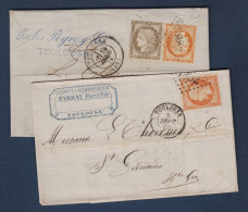 Lot De 2 Lettres De Toulouse - 1849-1876: Periodo Classico