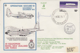Ross Dependency 1976 Operation Icecube 12 Signature  Ca Scott Base 4 DE1976 (RO169) - Cartas & Documentos